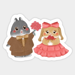 Bunny Flower Girl Couple _ Bailey and Sean | Bunniesmee Wedding Edition Sticker
